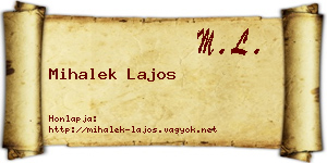 Mihalek Lajos névjegykártya